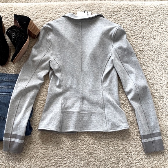 Three Dots Grey Blazer Jacket - Picture 6 of 6